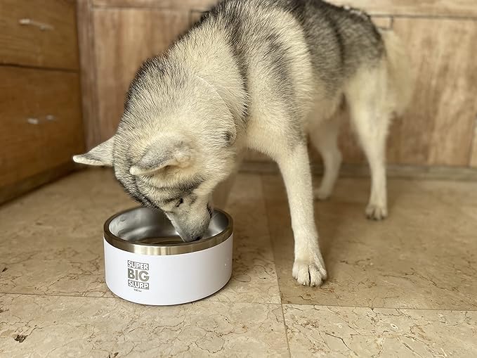 Tuff Pupper 100 oz Heavy Duty Insulated Stainless Steel Dog Bowl for Large Dogs, Non-Slip Base, Dishwasher Safe