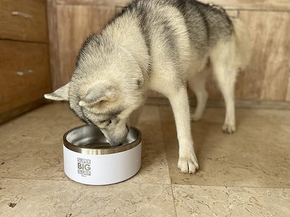 Tuff Pupper 100 oz Heavy Duty Insulated Stainless Steel Dog Bowl for Large Dogs, Non-Slip Base, Dishwasher Safe