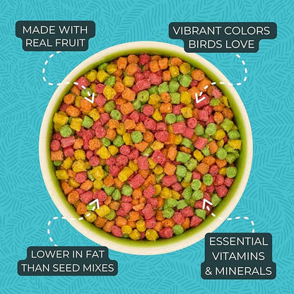 ZuPreem FruitBlend Bird Food, Bird Feed Pellets for Parakeets, Budgies, Parrotlets & Doves, ZuPreem Core Nutrition with Natural Fruit, Parakeet Food, Budgie Feed, Made in USA, (Small, 10 lb Bag)