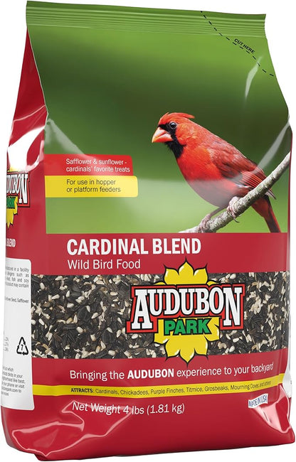 Audubon Park Cardinal Blend Wild Bird Food, Cardinal Bird Seed for Outside Feeders, 4-Pound Bag (Pack of 2)