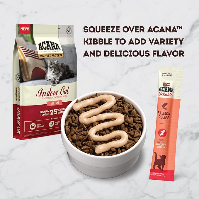 ACANA Lickables Cat Treats Salmon Recipe .5oz Tubes (5 Count)