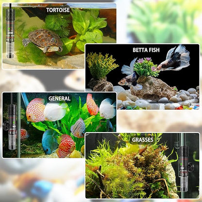 25W Small Aquarium Heater, Mini Fish Tank Heater for Preset Temperature 78℉, Water Heater for Freshwater Fish Tanks