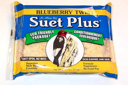 Suet Plus Suet Cakes 12 Pack of 11 oz Bird Suet Cakes (Blueberry Twist)