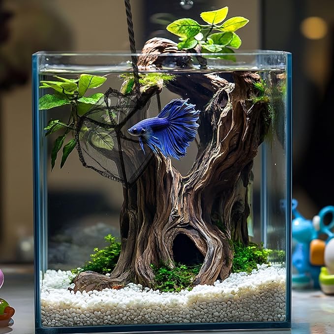 3 Pack Aquarium Net, Multi-Size Fine Quick Fish Catch Nets Extra Soft Nylon Fishing Nets with Plastic Handle for Aquarium Fish Tank Supplies- Black (4in,5in, 6in)