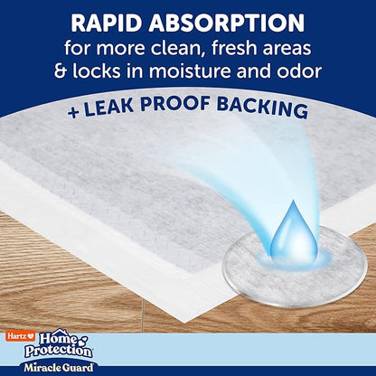 New! Hartz Home Protection Miracle Guard USA Made Dog Pads, XXL Size 20 Count, 3X Absorbency & 3X Longer use, Won't Leak and Odor Eliminating