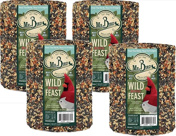 4-Pack of Mr. Bird Wild Bird Feast Birdseed Large Cylinder 4 lbs. 4 oz.
