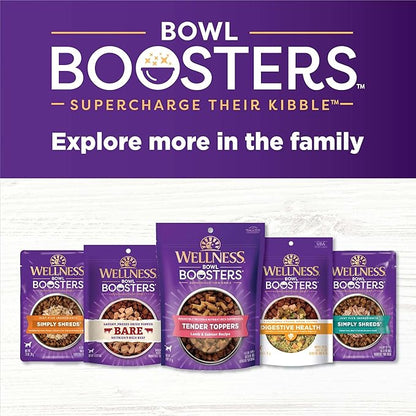 Wellness Bowl Boosters, Dog Food Topper for Small, Medium, & Large Breeds, Grain Free, Natural, Freeze Dried, Skin & Coat Health Chicken, 4 Ounce Bag (Pack of 1)