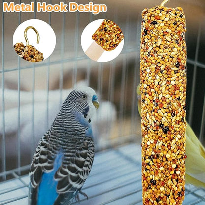 3PCS Parakeet Treat,Natural Parrots Treat Sticks,Vegetable & Grain Style Sticks,Bird Treats for Cockatiel Lovebirds Budgies Canary Finches Myna Conure