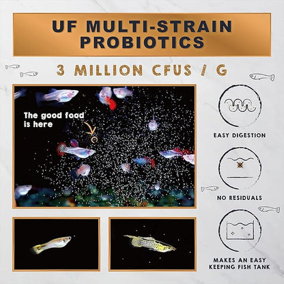 Ultra Fresh Baby Fish Food with 50% Sword Prawn Shrimp, Slow Sinking, Substitute for Brine Shrimp - For Fry Health and Cleaner Water