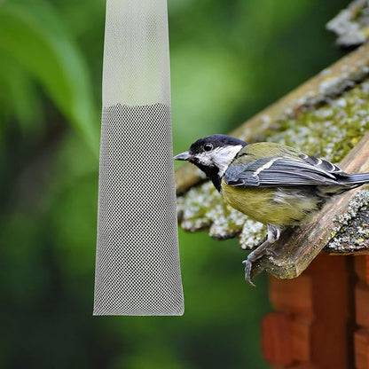 5 Piece Thistle Seed Feeder Set Mesh Socks with Folding Food Funnel for Finches for Garden Yard Outdoor(4 x 16 Inch)