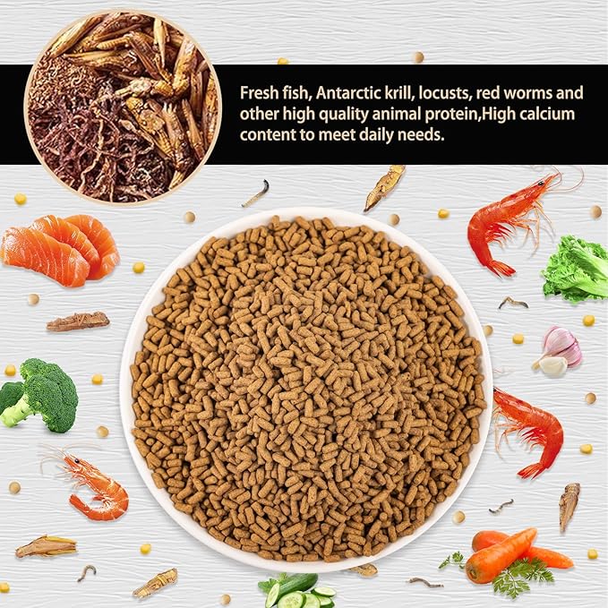 Tortoise Food Sticks - Calcium Enriched for Strong Shells Natural Ingredients with Antarctic Krill & Vitamins,Supports Growth for Desert,Grassland Turtles (9.4oz)