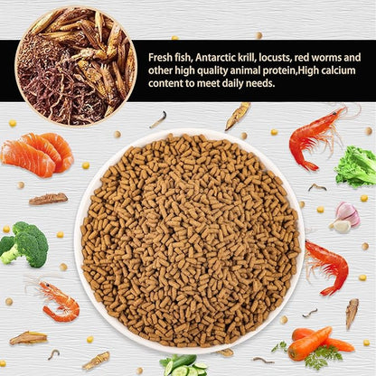 Tortoise Food Sticks - Calcium Enriched for Strong Shells Natural Ingredients with Antarctic Krill & Vitamins,Supports Growth for Desert,Grassland Turtles (9.4oz)