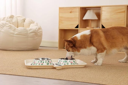 Stainless Steel Dog Bowls, Food and Water Non Slip Anti Skid Stackable Pet Puppy Dishes for Small, Medium and Large Dogs (2 Pack)