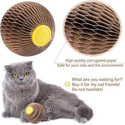 AREIIA Catnip Ball Toy for Cats Catnip Refillable Scratcher Ball Kitty's Faithful Playmate Reduce Obesity and Loneliness CSB01BR