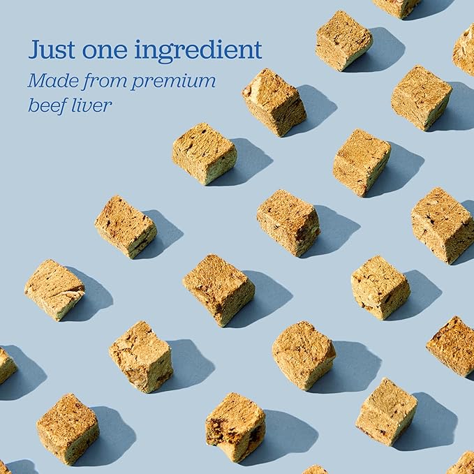 Downtown Barkery Freeze Dried Dog Treats - Single Ingredient, Low Calorie, Rich in Vitamins and Minerals - All Natural - Freeze Dried Beef Liver Dog Treats, 1 Oz