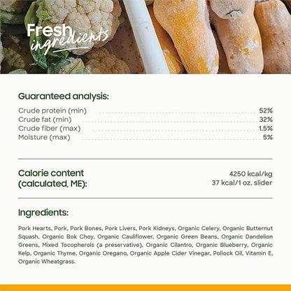 smallbatch Pets Freeze Dried Raw Dog Food, Pork Recipe, 14 oz, Organic High Protein Dog Food, Grain Free, Made in The USA, Humanely Raised Meat, Single Protein, for Picky Eaters, Hydrate & Serve