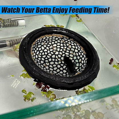 Aquarium Floating Betta Fish Skins, Betta or Shrimp Feeder, Cave and Hammock, Small Fish Feeding Rings, Aquarium Hiding Feeding Decorative Accessories (White)