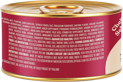 Made by Nacho Flaked Filets Recipe in Bone Broth, Grain-Free Chef's Selects Wet Food for Cats Balanced Diet in Naturally Hydrating Pumpkin-Infused Broth (3.0 oz (Pack of 12), Chicken & Beef)