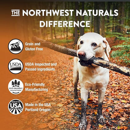 Northwest Naturals Freeze-Dried Turkey Dog Food - Bite-Sized Nuggets - Grain-Free, High-Protein, Raw Diet, Human-Grade, Limited Ingredients, All Natural, Healthy & Nutritious, Made in USA, 12 Oz