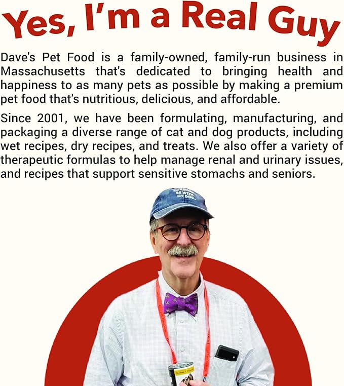 Dave's Pet Food Grain Free Wet Canned Cat Food (Turkey), Made in USA Naturally Healthy, Added Vitamins & Minerals, Gluten-Free, 12.5 oz Cans (12 Pack)