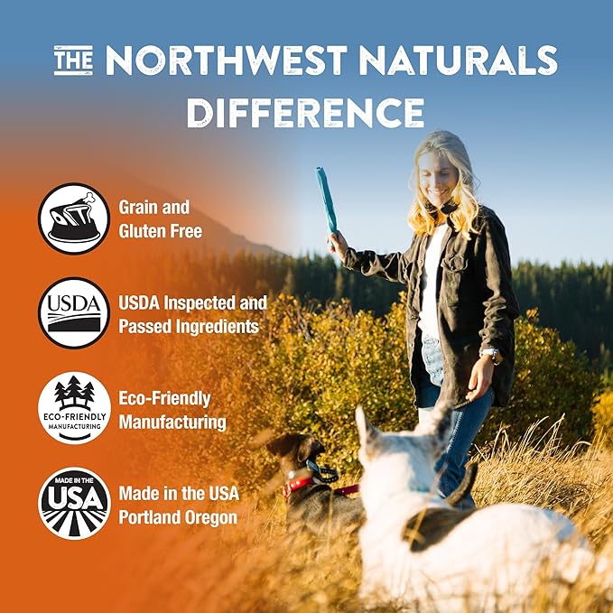 Northwest Naturals Freeze-Dried Chicken & Salmon Dog Food - Bite-Sized Nuggets - Grain-Free, High-Protein, Raw Diet, Human-Grade Ingredients, All Natural, Omega-3 for Skin & Coat - 12 Oz (Pack of 2)