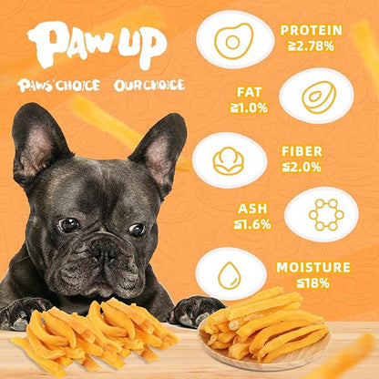 Sweet Potatoes Strips Dog Treats - Single Ingredient Soft Chews w/Taurine, Chewy Sticks for Small & Medium Dogs, Easy to Digest, 12.5oz