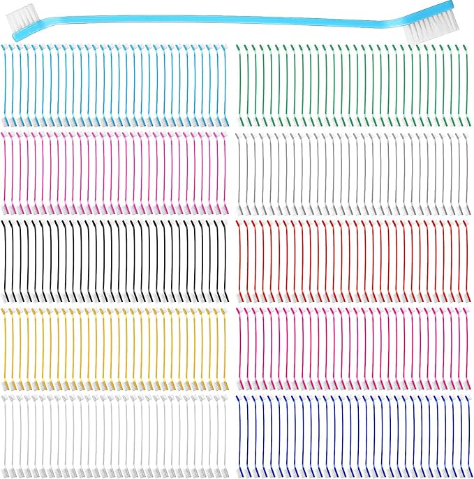 Eaasty 300 Pcs Dog Toothbrush Bulk Dual Headed Dental Brushes Puppy Tooth Brushing Kit Long Handle Toothbrush for Large Small Dogs Cats Puppy Teeth Cleaning Oral Dental Care Supplies 10 Colors