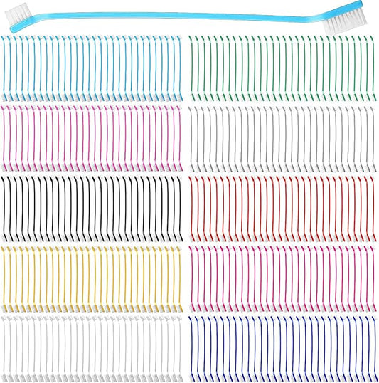 Eaasty 300 Pcs Dog Toothbrush Bulk Dual Headed Dental Brushes Puppy Tooth Brushing Kit Long Handle Toothbrush for Large Small Dogs Cats Puppy Teeth Cleaning Oral Dental Care Supplies 10 Colors