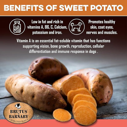 Sweet Potato Dog Treats - Grain Free, Salmon & Kelp Crunchy Sticks - Great Tasting, Promotes Positive Dog Gut Health with Natural Anti-Diarrhea Properties, No Preservatives Added (2lb Bag)