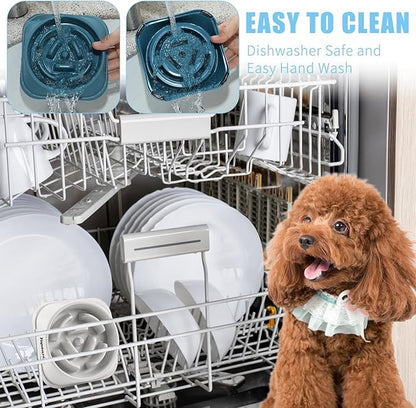 2 Pack Slow Feeder Dog Bowls for Healthy Eating, Non-Slip and Anti-Choking Design, Reduces Bloating & Overeating for Small Dogs, Easy to Clean