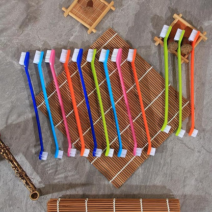 200PCS Pet Toothbrush Set, 5 Colors Dual-Ended Dog Cat Tooth Brushes Bulk for Small Medium Large Dogs Cats, Soft Bristles Teeth Cleaning Kit for Cat Dog Puppy Kitten Dental Care Fresh Breath