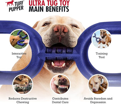 SuperChewy Tough Tug Pull Toy | Lifetime Replacement | Strong Natural Rubber | Interactive Tug-of-War Toy for Dogs | Ultra Durable Chew Toys for Aggressive Chewers | for Medium & Large Breeds