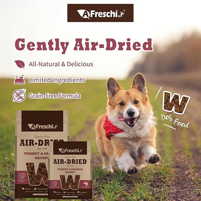 Afreschi Air-Dried Dog Food Turkey & Salmon Recipe 2.2 lb, All-Natural, Complete & Balanced, Grain-Free, High-Protein, Limited Ingredients