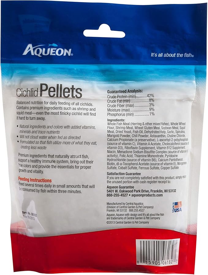 Aqueon Cichlid Food Medium 4.5 Ounces