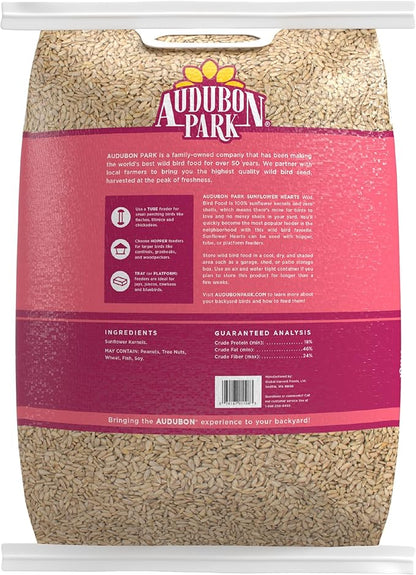 Audubon Park Sunflower Hearts Wild Bird Seed for Outside Feeders, 15-lb. Bag