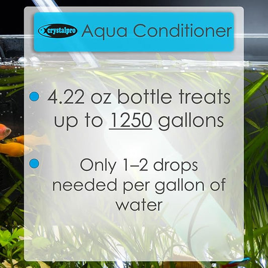 Aqua Conditioner - Treats 1250 Gallons - Aquarium Water Conditioner - Neutralizes Chlorine and Ammonia 4.2 Oz