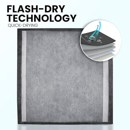 Healqu Puppy Pads - 24x24 50 Count Dog Training Pad Black Charcoal, Activated Carbon & Advanced Leakproof Technology - Ultra Absorbent, Puppy Pee Pads - Dogs, Puppies, & Cats, Pet Training Pads