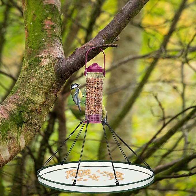 Universal Wild Bird Seed Catcher Hanging Hoop Platform Bird Seed Catcher Tray for Hummingbird Feeders Bee Feeder Outdoor Garden Accessories(2 Pieces,30 Inch)