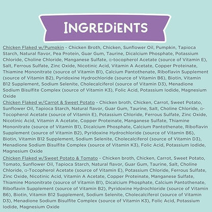 LOVE, NALA - FLAKED Chicken Variety Pack - 24 Pack - Natural Adult Cat Wet Food - Grain Free, Non-GMO, Lean Protein, Omega 3, Digestive Fiber, Added Minerals & Vitamins