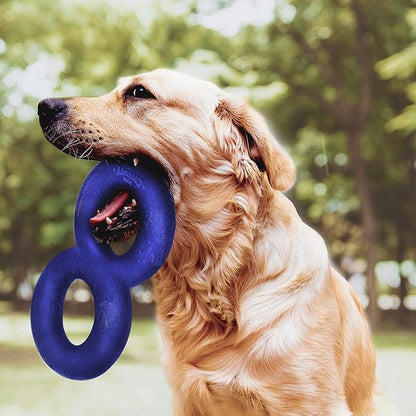 SuperChewy Tough Dog Double Ring Toy | Lifetime Replacement | Strong Natural Rubber | Great Dog Pull Toy for Exercise | Tug Toys for Dogs | Ultra Durable Chew Toys for Aggressive Chewers