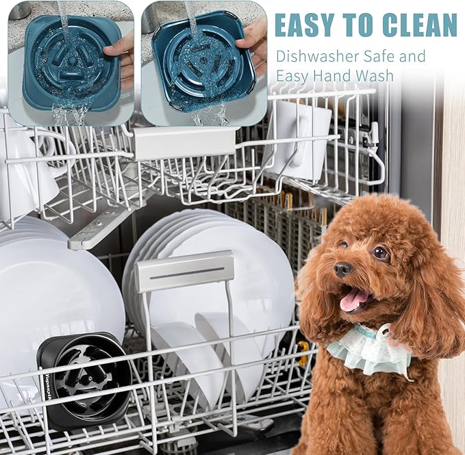 2 Pack Slow Feeder Dog Bowls for Healthy Eating, Non-Slip and Anti-Choking Design, Reduces Bloating & Overeating for Small Dogs, Easy to Clean