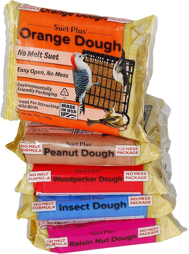 Suet Plus No Melt Suet Cake 5 Pack Variety of No Melt Suet Cakes for Wild Birds