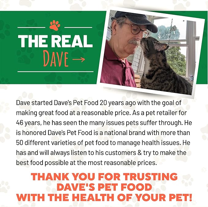 Dave's Pet Food Grain Free Wet Cat Food Pate (Chicken), Made in USA Naturally Healthy, Economy Size, Multi-Cat Families, Canned, 22 oz Cans (12 Pack)