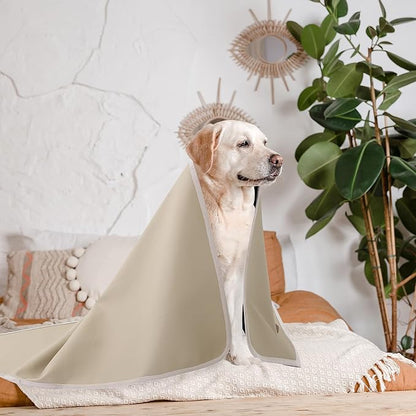 HOMBYS Pet Hair Resistant Dog Blanket, 70"x30" Waterproof PU Surface & Soft Velvet, Reversible Couch Cover for Furniture, Sofa Protector, Machine Washable Kennel Bed Blanket for Large Dogs & Cats