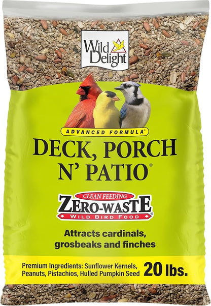 Wild Delight Deck, Porch N' Patio No Waste Bird Food, 20 lb-(374200),Tan