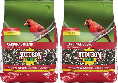 Audubon Park Cardinal Blend Wild Bird Food, Cardinal Bird Seed for Outside Feeders, 4-Pound Bag (Pack of 2)