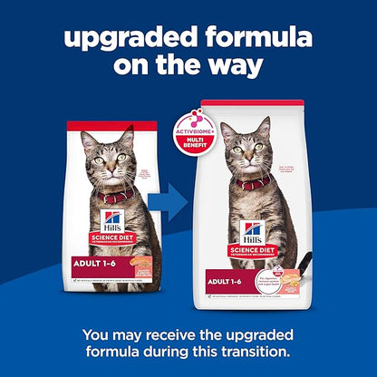 Hill's Science Diet Adult 1-6, Adult 1-6 Premium Nutrition, Dry Cat Food, Salmon & Brown Rice, 6.5 lb Bag