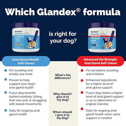 Vetnique Glandex Anal Gland Soft Chew Treats with Pumpkin for Dogs Digestive Enzymes, Probiotics Fiber Supplement for Dogs Boot The Scoot (Peanut Butter Chews, 120 Count)