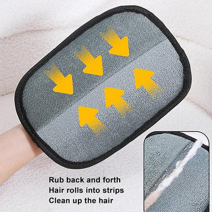 2Pcs Pet Hair Removal Glove for Cats & Dogs, with 2Pcs Toothbrush, Upgraded Five-Finger Electrostatic Pet Hair Gloves, Washable Reusable Pet Hair Remover Tool for Clothing, Couch, Carpet, Car Seat