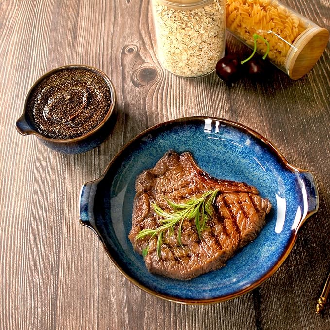 Ceramics Au Gratin baking Dishes Set of 6, Baking Tray Bake ware, 5.2 oz Ramekins, for Pie Pan, Appetizer, Tart, Dessert, Quiche, Oven Small dish, individual dishes